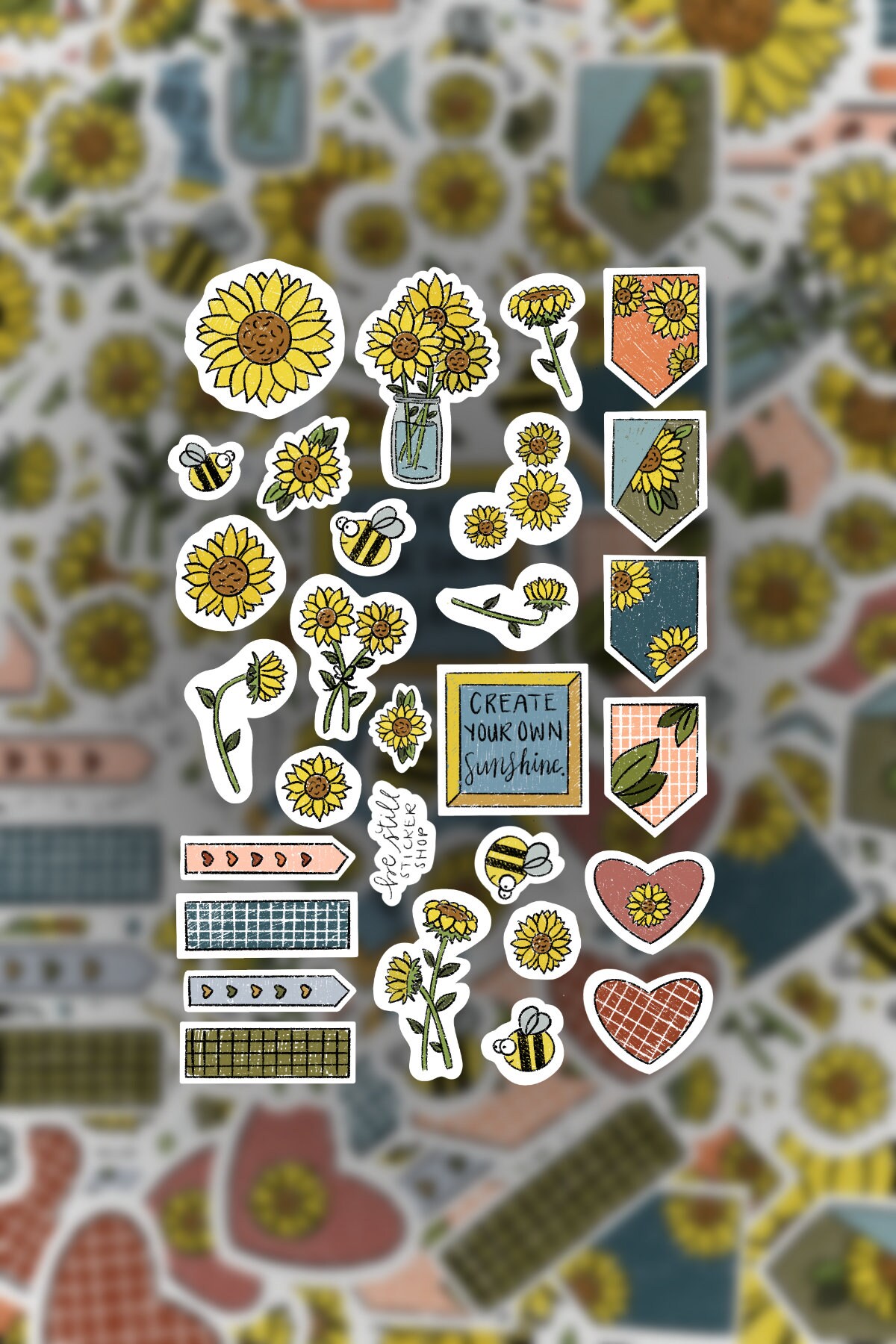 Original Sunflower 4x6 Sticker Sheet Be Still Sticker Shop | Etsy