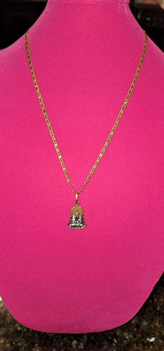 A Vintage 14K Tri Color Gold Virgin Mary Guadalup… - image 1