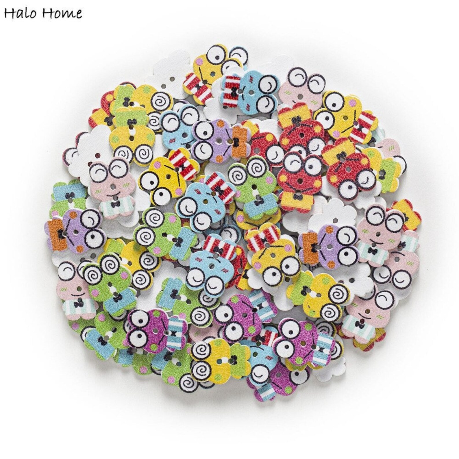 30pcs Frog Wood Buttons Sewing Scrapbooking Handwork Home Etsy