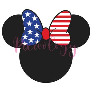 Minnie Flag Bow SVG
