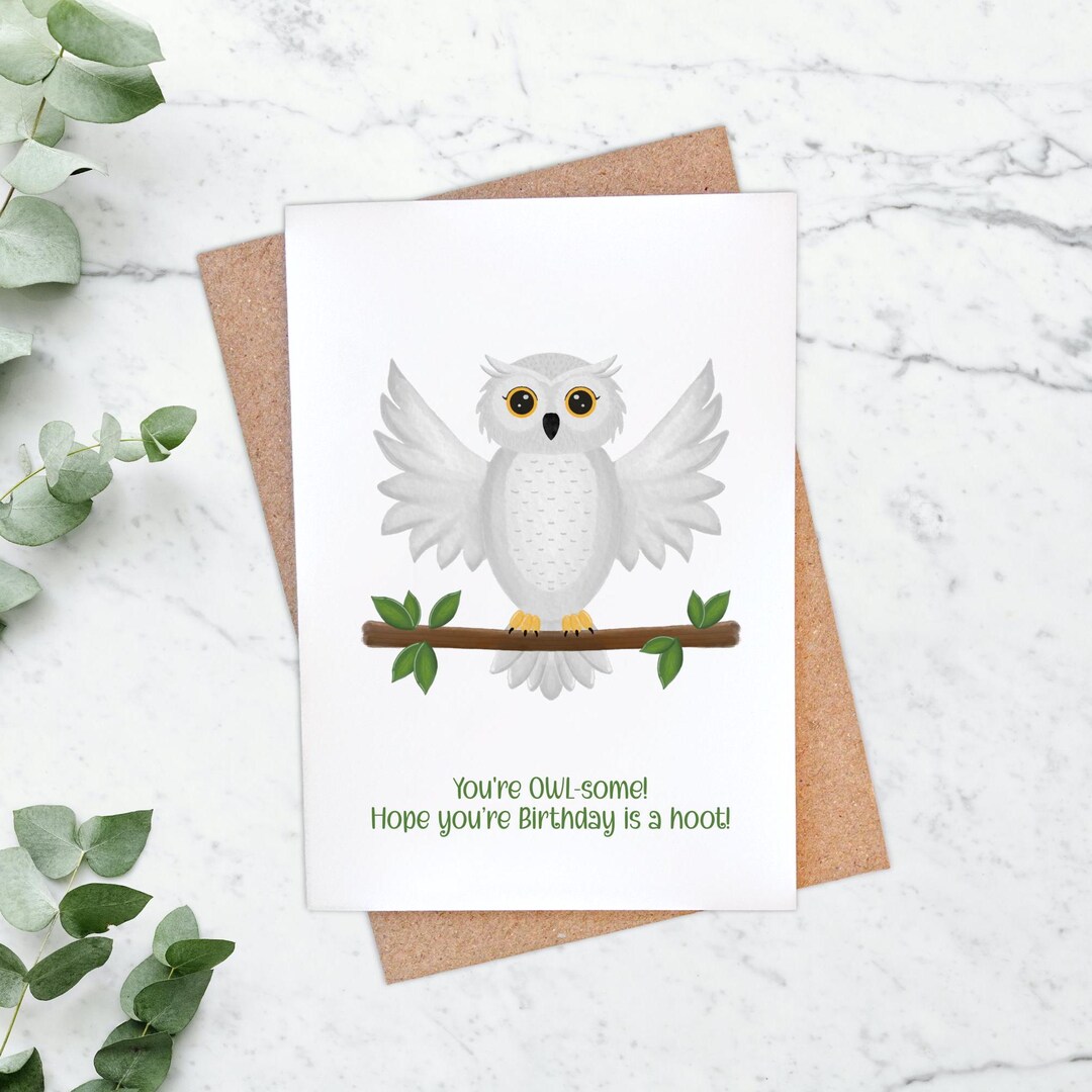Personalised Owl Birthday Card – Funny Owl Pun Birthday Card, Cute ...