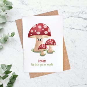 Carte personnalisée de jeu de mots champignon vénéneux mignon pour maman, maman - carte de fête des mères ou d'anniversaire
