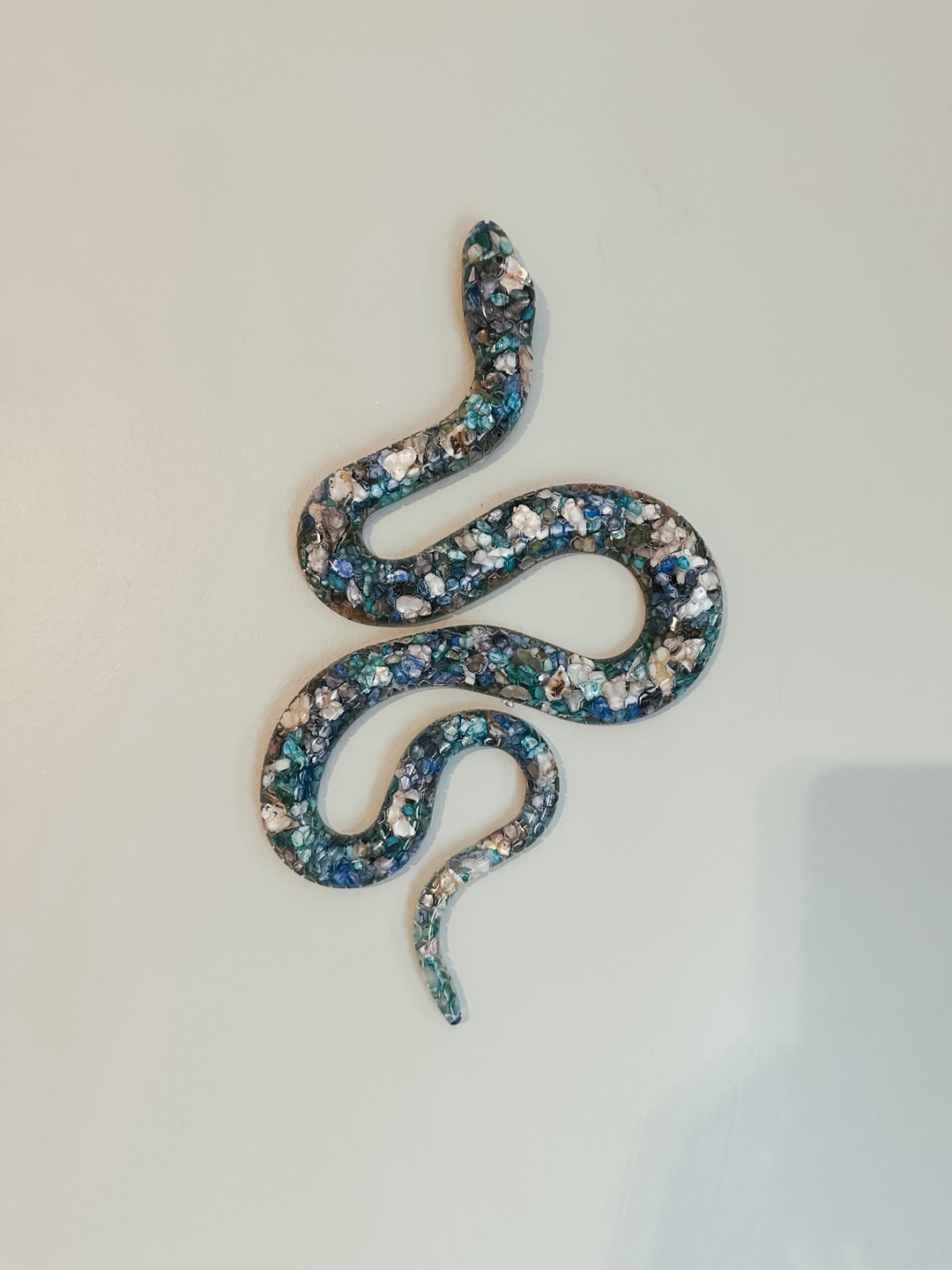 Snake Wall Decor Glass Shell Home Decor Resin Etsy