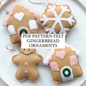 PDF Felt Sewing Christmas Gingerbread Cookie Ornament Pattern, Sewing Pattern, Felt Food Patterns, Digital Sewing Pattern, Christmas Craft