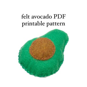 PDF Felt Sewing Avocado Pattern, Felt Food Patterns, Felt Sewing Pattern, Digital File Sewing Pattern, Toddler Felt Food, Play Avocado Food