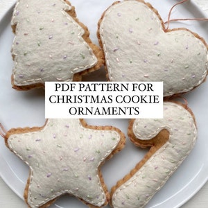 PDF Felt Sewing Christmas Cookie Ornament Pattern, Sewing Pattern, Felt Food Patterns, Digital File Sewing Pattern, DIY Christmas Craft