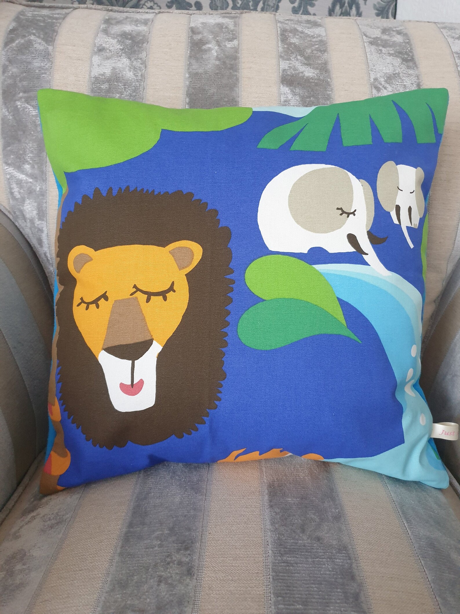 Children's cushions jungle animal print handmade Etsy