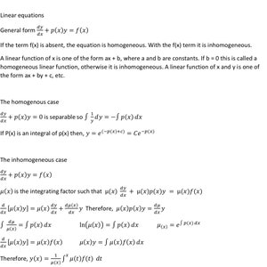 Note sulle equazioni differenziali - Primo anno di laurea (Università di Cambridge)