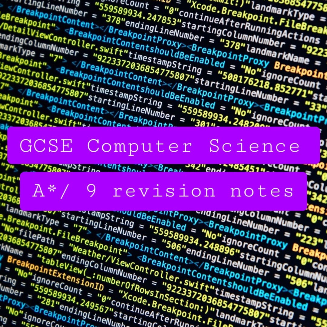GCSE Computer Science Revision Notes Guide Written by a Grade Etsy