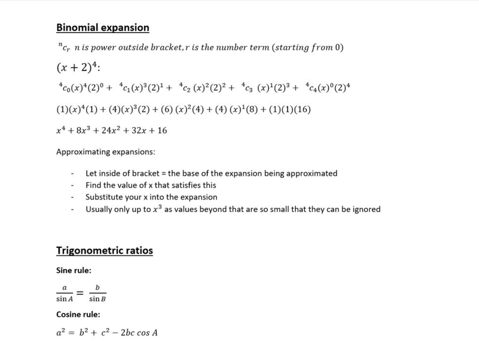 A Level Maths Revision Notes Guide Written by an A* Student (EDEXCEL ...