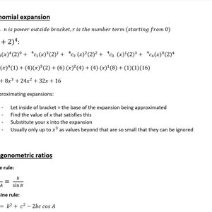 A Level Maths Revision Notes Guide Written by an A* Student (EDEXCEL ...