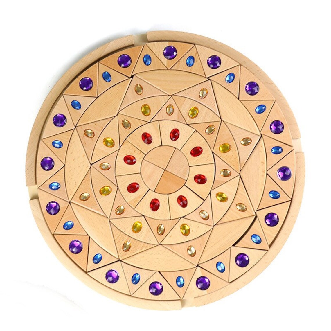 Wooden large Sparking mandala Gem blocks puzzle wooden blocks Etsy.de