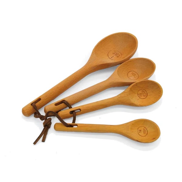 Wooden Mausring Spoons Kids Sensory Play Tools Food Safe