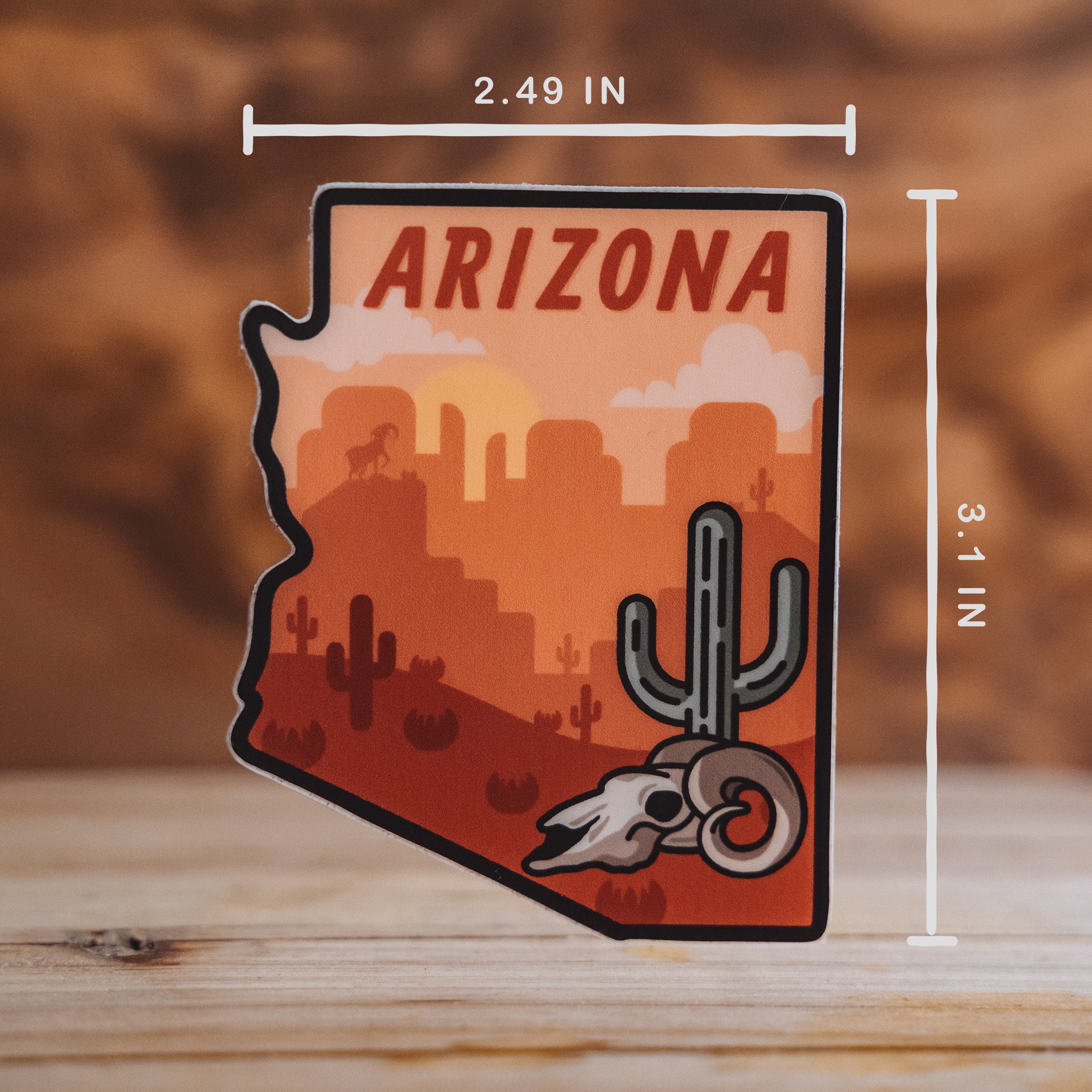 Arizona Sticker Arizona travel sticker US State Sticker | Etsy