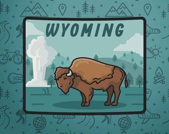 Wyoming Sticker - US State Sticker