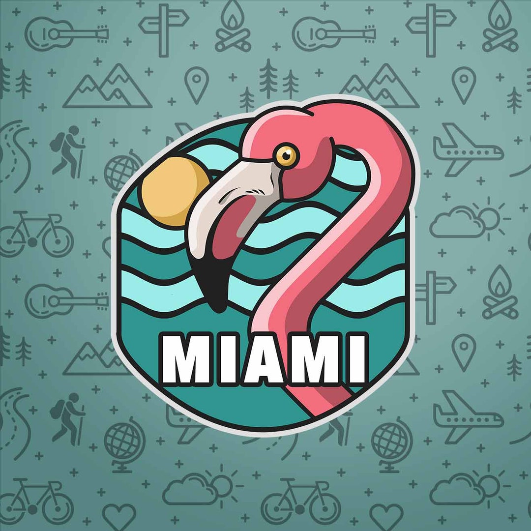 Miami Stickers Miami Florida Sticker Etsy