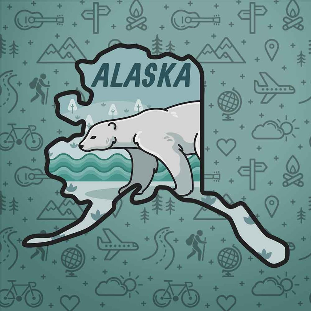 Alaska Sticker US State Sticker - Etsy