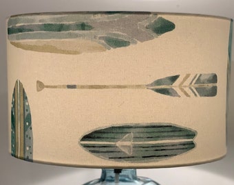 Surf lampshade. Lampshades for kids room.  Table Lampshade. Ceiling lampshade. Paddle-board lampshade. Coastal lampshade.