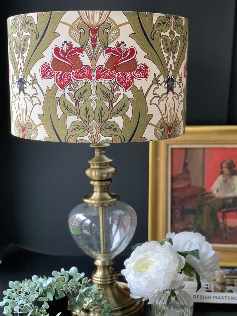 Drum Lampshade. Floral Lampshade. Decorative Lampshade. Etsy UK