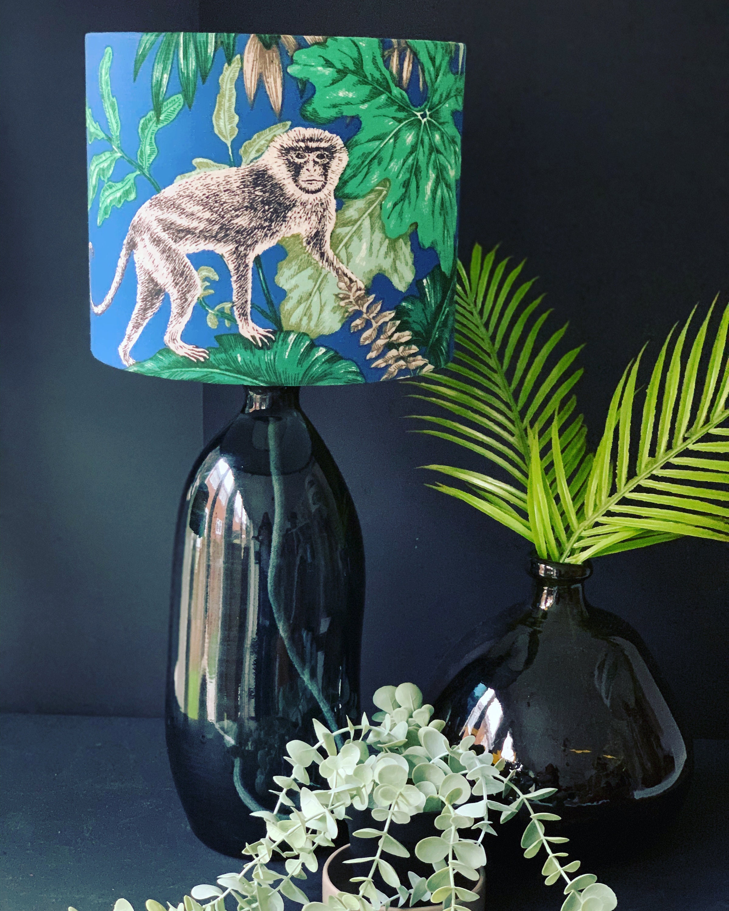 Tropical Lampshade. Blue Lampshade. Animal Print Lampshade. Etsy