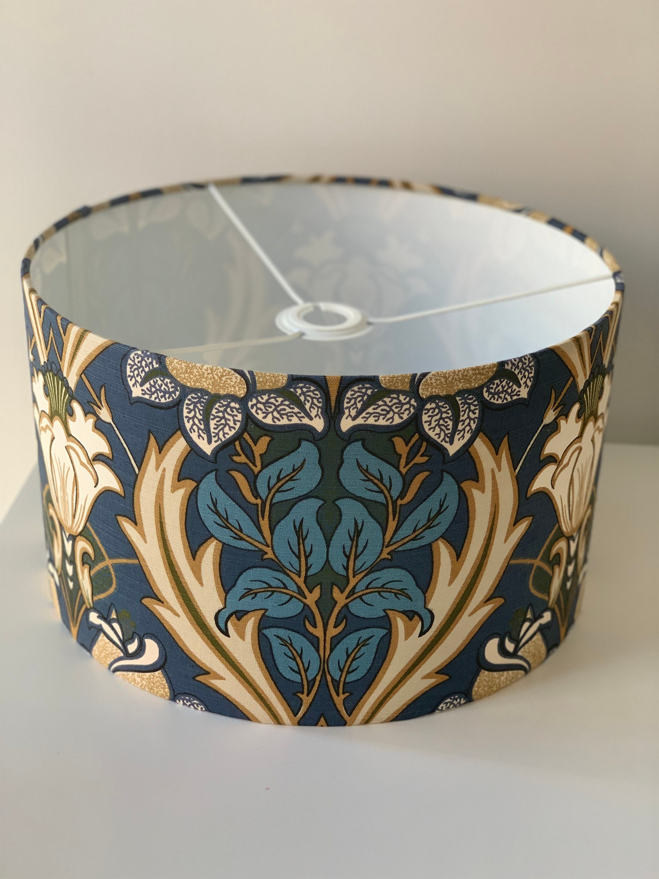 Patterned Lampshade. Blue Lampshade. Navy Lampshade. Light Etsy UK