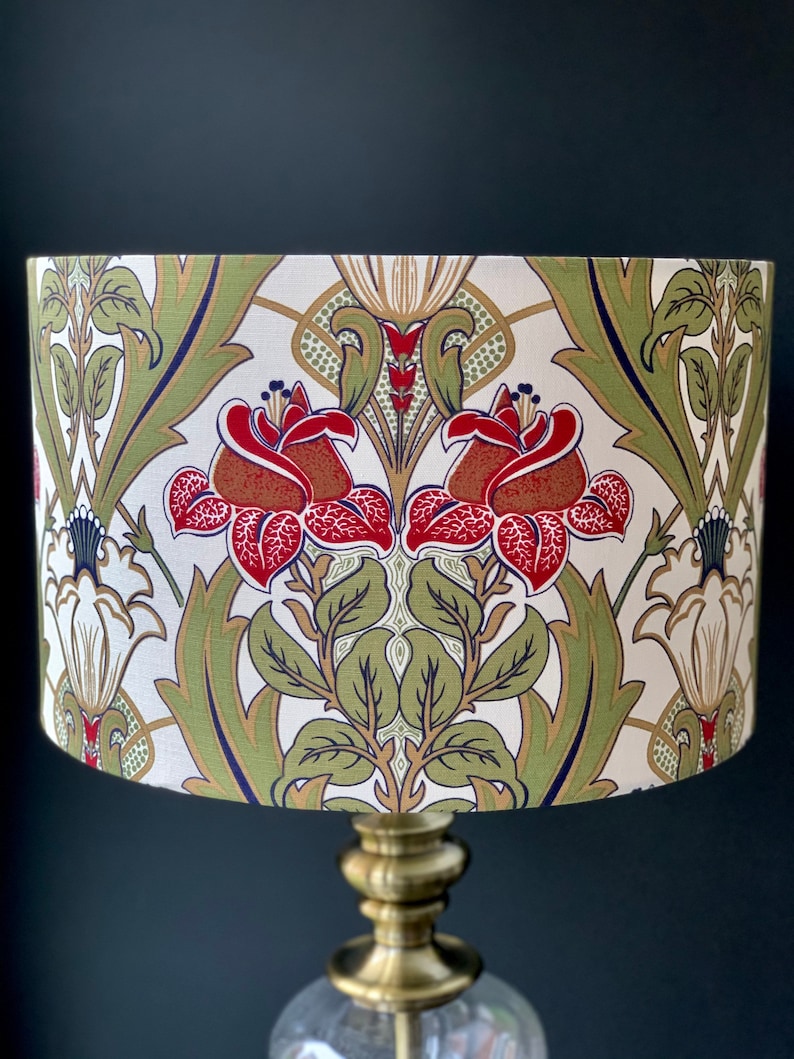 Drum Lampshade. Floral Lampshade. Decorative Lampshade. Etsy UK