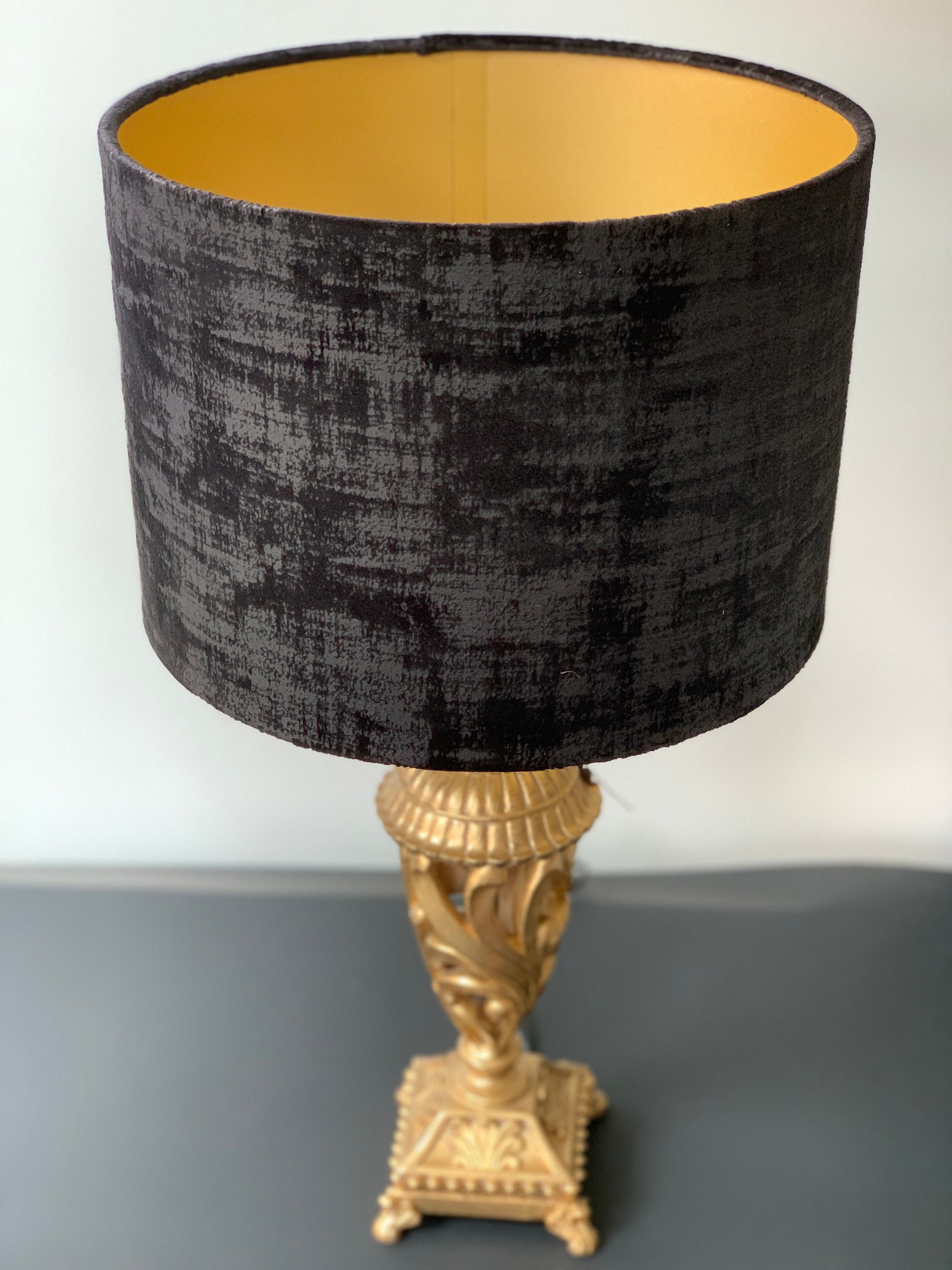 Black Lampshade. Velvet Lampshades. Table Lampshades. Ceiling Etsy
