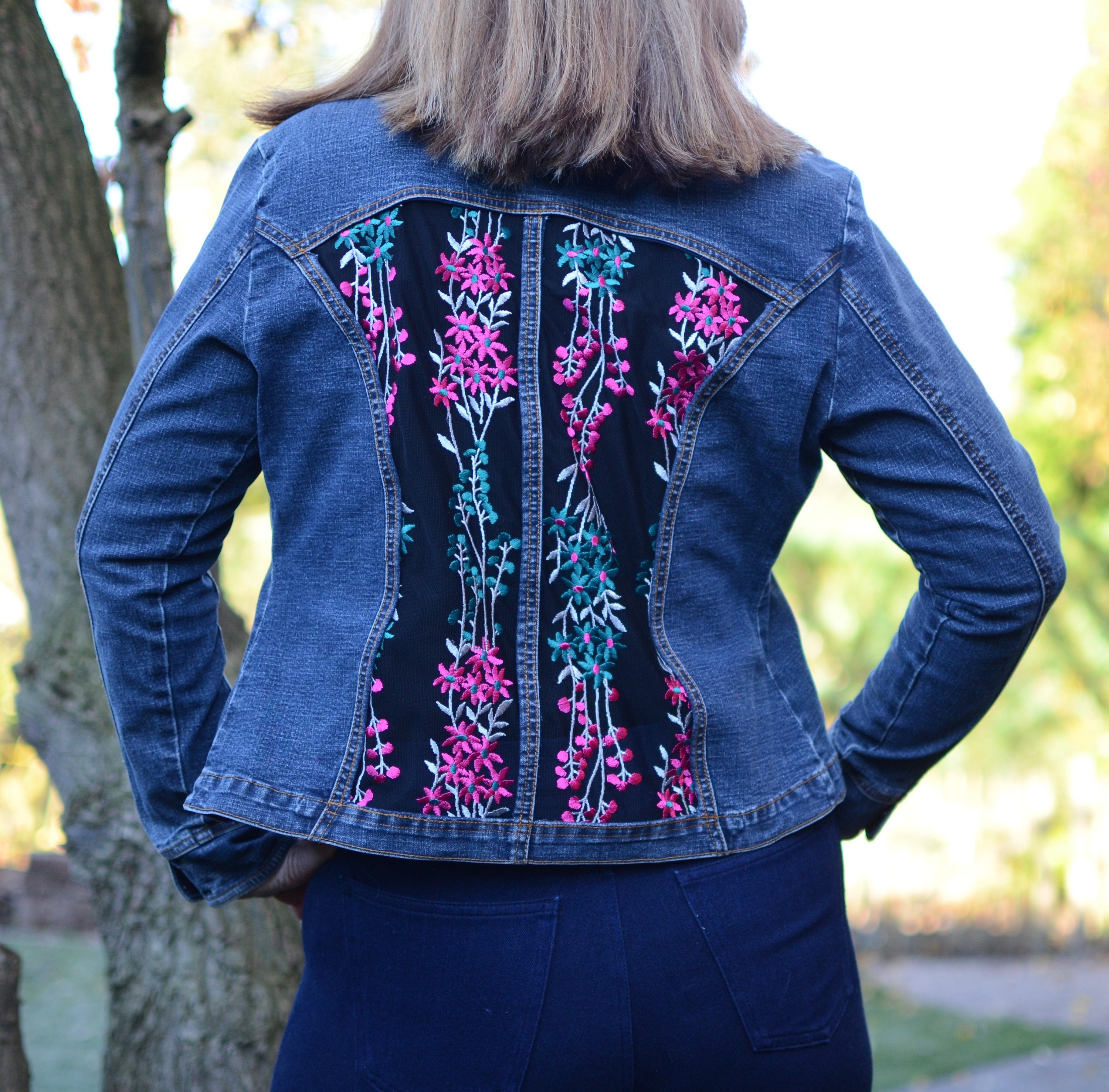 Handmade Deep Blue Denim Jacket - Etsy 
