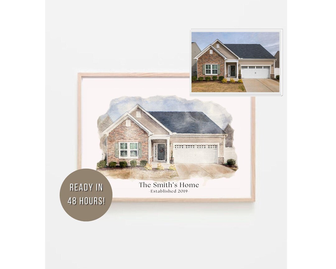 Custom Watercolor House Portrait – Personalized Home Art (digital ...