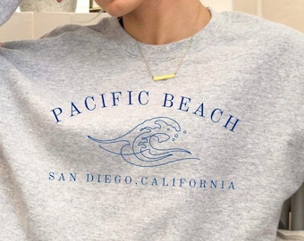 PACIFIC BEACH San Diego CA Sweatshirt, Unisex Heavy Blend™ Crewneck Sweatshirt, Beach Aesthetic, Women's Crewneck, Gifts for Her