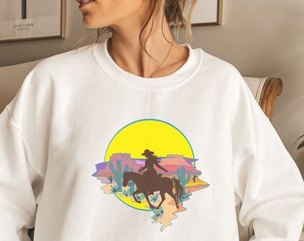 COWGIRL CREWNECK, Unisex Heavy Blend™ Crewneck Sweatshirt, Western Vibes, Cowboy, Desert, Women's Crewneck, Oversized Crewneck, Gift for Her