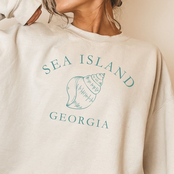 SEA ISLAND Georgia Sweatshirt, Unisex Heavy Blend™ Crewneck Sweatshirt, Women's Crewneck, Beach Vibe Sweatshirt, Nautical Sweatshirt