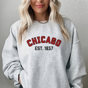 SUDADERA CHICAGO, Sudadera unisex Heavy Blend™ Crewneck, ILLINOIS Crewneck, Regalos de Chicago, Illinois Merch, Sudaderas del Medio Oeste