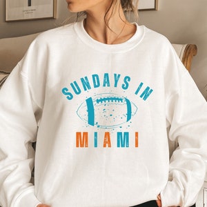 MIAMI FOOTBALL Sweatshirt, Delfine, Unisex Heavy Blend ™ Crewneck Sweatshirt, Miami Dolphins Gear, Grafik Sweatshirt, Oversized Crewneck