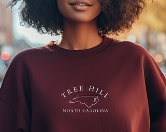 Felpa TREE HILL, Tree Hill Merch, OTH, Felpa girocollo unisex Heavy Blend™, Girocollo da donna, Girocollo Beachy, Carolina del Nord