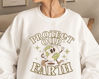 PROTECT Our EARTH Sweatshirt, Unisex Heavy Blend™ Crewneck Sweatshirt, Mother Nature, Mother Earth, Earth Day Sweatshirt, Save the Planet