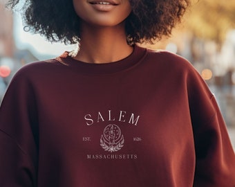 SALEM MASSACHUSETTS Crewneck, Unisex Heavy Blend™ Crewneck Sweatshirt, Halloween Sweatshirts, Fall Crewneck, Cute Fall Sweatshirt, Spooky