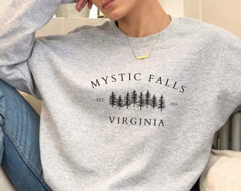 MYSTIC FALLS Virginia Sweatshirt, Unisex Heavy Blend™ Crewneck Sweatshirt, Vampire Crew, Women Sweatshirts, Elena Gilbert, Damon Salvatore