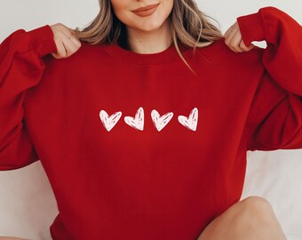 HEARTS VALENTINES DAY Unisex Heavy Blend™ Crewneck Sweatshirt, Love Pullover, Romantic, V Day Gifts, Heart Pullover, Cupid, Love Sweater