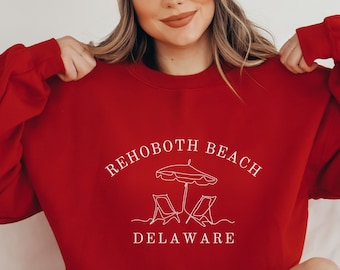 REHOBOTH BEACH Delaware,Unisex Heavy Blend™ Crewneck Sweatshirt, Beachy Vibe Sweatshirt, Delaware Crewneck, Rehoboth Beach Shirts, DE Gift