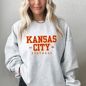 KANSAS CITY Football Sweatshirt, Unisex Heavy Blend™ Crewneck Sweatshirt, Kansas City Crewneck, Kansas City MO, Women&#39;s Football Merch