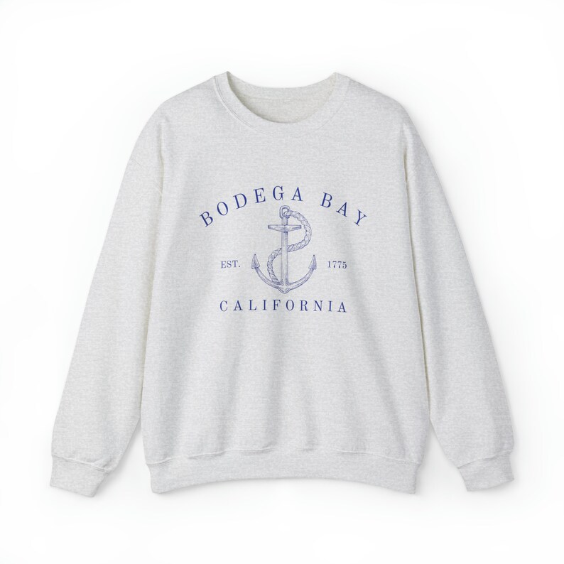 BODEGA BAY California, Unisex Heavy Blend™ Crewneck Sweatshirt, San Fransisco Bay, Women's Crewnecks, Summer, Nautical Aesthetic Sweatshirt image 3