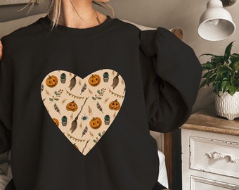 I HEART FALL Unisex Heavy Blend™ Crewneck Sweatshirt, Women's Graphic Sweatshirt, Women's Crewneck, Fall Sweatshirt, Gifts for Her