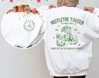 MISTLETOE Sweatshirt, Vintage Christmas Crewneck, Unisex Heavy Blend, Mistletoe Tavern, Christmas Pullover, Retro Holiday Hoodie, St. Nick
