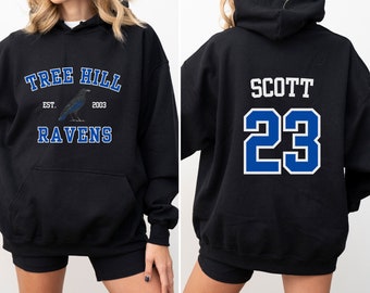 Sweat à capuche TREE HILL RAVENS, sweat à capuche unisexe, mélange épais, One Tree Hill, Nathan Scott, 23 ans, Caroline du Nord, Oth Gifts, Tree Hill Merch