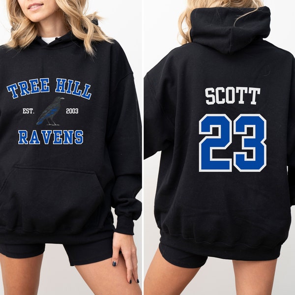 TREE HILL RAVENS Hoodie, Unisex Heavy Blend™ Hooded Sweatshirt, One Tree Hill, Nathan Scott, 23, North Carolina, Oth Gifts, Tree Hill Merch