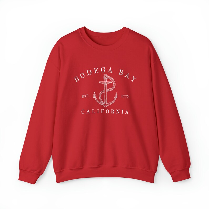 BODEGA BAY California, Unisex Heavy Blend™ Crewneck Sweatshirt, San Fransisco Bay, Women's Crewnecks, Summer, Nautical Aesthetic Sweatshirt image 7
