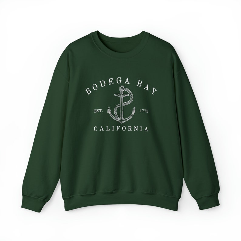 BODEGA BAY California, Unisex Heavy Blend™ Crewneck Sweatshirt, San Fransisco Bay, Women's Crewnecks, Summer, Nautical Aesthetic Sweatshirt image 2