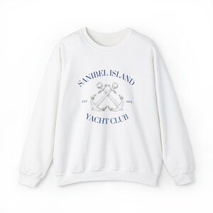 SANIBEL Yacht Club Unisex Heavy Blend™ Crewneck Sweatshirt, Women's Crewneck, Women's Sweatshirt, Sanibel Island Shirt, Gifts for her image 5