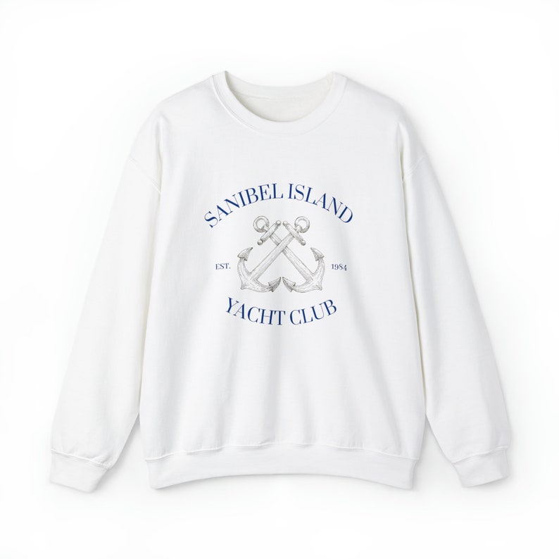 SANIBEL Yacht Club Unisex Heavy Blend™ Crewneck Sweatshirt, Women's Crewneck, Women's Sweatshirt, Sanibel Island Shirt, Gifts for her image 5